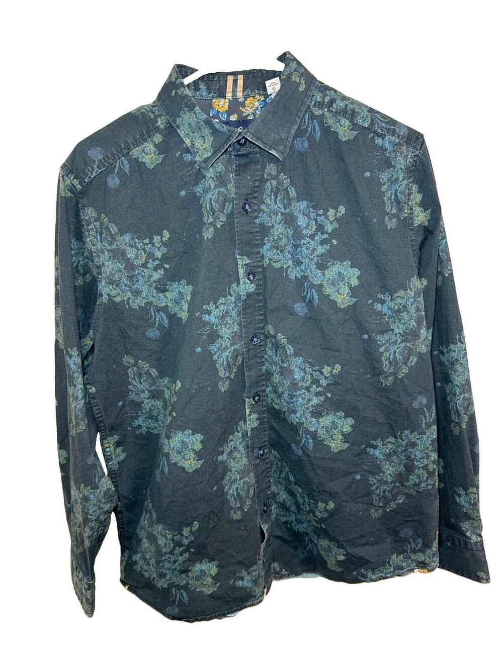 Robert Graham Long Sleeve Button Up Shirt Large Floral Modern Americana